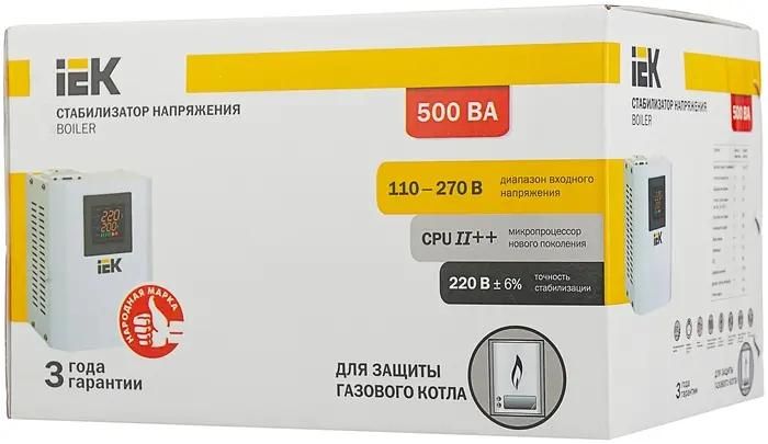 Стабилизатор напряжения IEK Boiler,  0.4кВт белый [ivs24-1-00500]